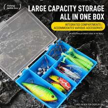 6 Grid PP Plastic Fishing Accessories Storage Box Portable Travel Organizer For Hooks Lures And Small Parts - Multicolor - View 3