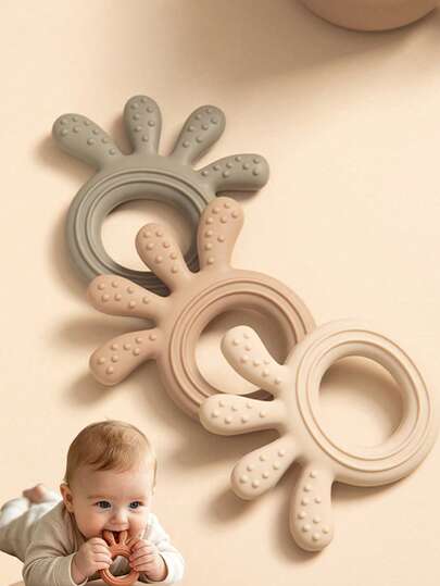 1 pièce Anneau de dentition en silicone en forme de poulpe, convient pour la préhension et la dentition des nourrissons, jouet à mâcher pour nouveau-nés, jouet à mâcher quotidien pour tout-petits