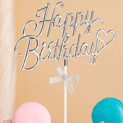 3D Shiny Birthday Cake Topper, Birthday Cake Decoration, Double-Sided Decorative Topper For Cake Decorating, Dessert Table Decor, Baking Supplies, Party Decoration, Kitchen Essentials, Holiday Gift, Perfect For Enhancing Birthday Cake Display, Also Can Be Used As Photo Booth Prop