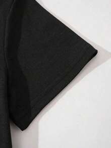 ¡Oferta por tiempo limitado, cantidades limitadas,  relámpago! Camisas para mujer, camisetas holgadas para mujer, ropa de verano para mujer |   Camisetas cortas para mujer, diseño de cuello redondo, ropa casual y elegante para mujer. - Negro - Ver 7