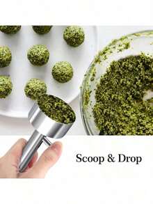 1 pieza Molde para albóndigas antiadherente de acero inoxidable, herramienta multifuncional para hacer albóndigas y bolas de col rizada, molde de acero inoxidable para bolas de col rizada, prensa de albóndigas para el hogar, fácil de usar y limpiar - Multicolor - Ver 5