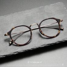 Women's Colorblind Glasses - 藍金 [深圳純鈦-IP電鍍] - 查看 4