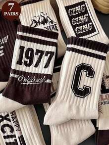 7 đôi tất cổ ngắn thoải mái, thoáng khí, phối ngẫu nhiên - Nhiều màu - Xem 1