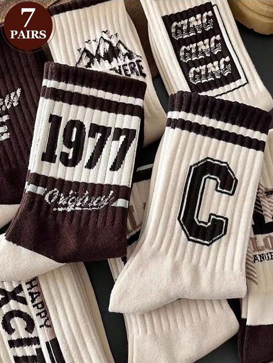 7 đôi tất cổ ngắn thoải mái, thoáng khí, phối ngẫu nhiên - Nhiều màu - Xem 1