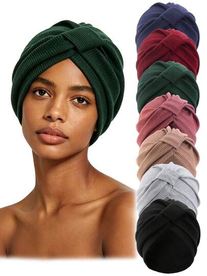 1pc Comfy Waffle Weave Turban Hat, Non-Slip Elastic Headband, Cute Knotted Hair Scarf For Daily Wear,Soft Stretch Chemo Beanie, Elastic Headband Hair Cover, Casual Daily Hair Accessory, Multiple Colors Available