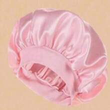 1顶女士宽檐高弹力帽，缎面睡帽，护发浴帽，化疗帽 - (黑+粉)-星座-2pcs - 查看 12