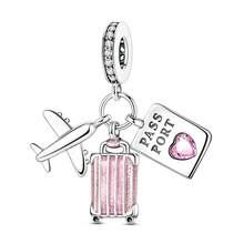 1 Pc Sliver Plated Travel Airplane Ticket Luggage Foreign Architecture Charm Fit Bracelet For Diy Jewelry Making, Ideal Choice For Women Jewelry Gift - Silver - View 21