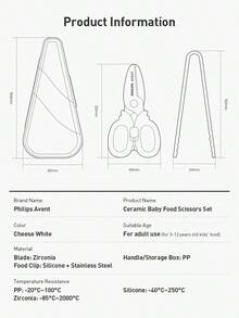 Philips Avent Bộ kéo cắt thức ăn cho bé kèm hộp đựng du lịch và kẹp, khóa an toàn cho trẻ em, có thể rửa bằng máy rửa chén, thích hợp để cắt mì, thịt, rau, pizza và trái cây. - Nhiều màu - Xem 10