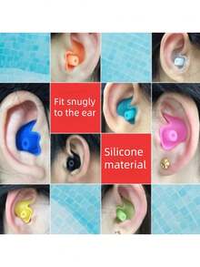 Silicone Swimming Ear Plugs, Waterproof Reusable Earplugs For Adults Kids, Soft Comfortable Fit Ear Protection For Swimming, Showering, Surfing, Water Sports, Prevent Water Entry - Multicolor - View 3