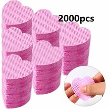 2000/1000/200 miếng khăn lau móng tay - Miếng tẩy sơn móng tay chuyên nghiệp không xơ, khăn lau gel UV, dụng cụ làm sạch móng không mùi (hình trái tim) - Hồng - Xem 9