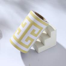 Self-Adhesive Ceramic Tile Decorative Border Sticker, Waterproof Wall Skirting Line For Kitchen, Bathroom - Yellow and White Loop - View 4