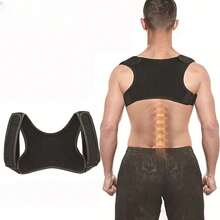 Comfortable Breathable Posture Corrector - Adjustable Corrector - Seamless Back, Spine, Neck And Shoulder Support - Suitable For Daily Wear - Clavicle Stabilization - Promotes Healthy Posture, Prevents Hunchback - Unisex Training Vest - Black - View 3