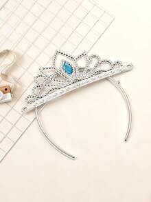 Princess Tiara Headband, Birthday Party Costume Headpiece, Holiday Event Performance Headwear - Silver - View 3