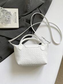 Mini New Colorblock Design Fashion Handbag, Nylon Waterproof Fabric Shoulder Bag, Square Bag And Basket Bag, Suitable For Commuting, Parties And Vacations. - Beige - View 4