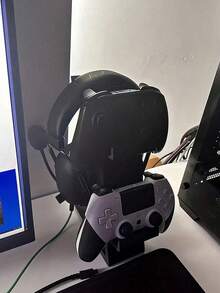 1個 3合1通用遊戲控制器支架與耳機架，可同時放置2個遊戲控制器和1個耳機，省空間的桌面收納架，耳機存放架，適合玩家和日常使用者 - 彩色 - 查看 7