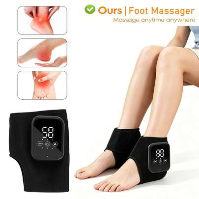 Masajeador portátil recargable para tobillos, soporte para tobillo con calefacción y vibración, envoltura de calefacción para protección de la articulación del tobillo, para uso doméstico y regalo ideal