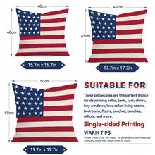 4pcs American Independence Day Patriotic Pattern Pillow Covers, Single-Sided Printed Pillow Shams, Suitable For Living Room, Bedroom, Home Decor, All Season - Multicolor - View 2