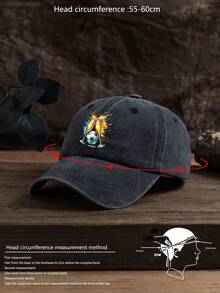 1pc Unisex Outdoor Casual Fashion Cat Print Adjustable Size Soft Baseball Cap, Suitable For Daily Wear - Washed Baseball Cap - View 5