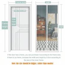 1 Pack Magnetic Screen Door, White Striped ThickenedMaterial, Self-Adhesive & Easy To Install, Mosquito & FlyProof Breathable Curtain, Pet Friendly, Fits For Living Room,Bedroom, Balcony, Front Door, Garage Door - Durable HomeDecoration - White Handmade Stripes - View 8