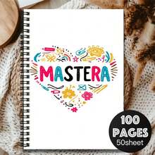 1pc Cute Hand-Drawn Heart Pattern Spiral Notebook, 100 Page High Capacity, 50 Sheets. Suitable For Work Records, Study Notes, School Daily Use. Thoughtful Gift For Graduation, Birthday, Also For Diary Writing, Daily Planning, Memo Use, Making Writing More Fun! - T - View 7