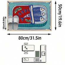 1件装地毯/地垫/浴室垫/门垫，北欧现代INS风格 - 有趣的卡通沙丁鱼罐头设计，适用于玄关、浴室、厨房、走廊、床边、客厅、卧室，可机洗柔软地垫，美观的家居装饰 - P - 查看 9