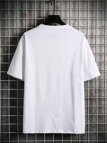 Men's Letter Print T-Shirt - White - View 6