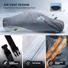 Waterproof BMW X3 2003-2025 Car Cover with Breathable Vents [2025 Upgrade] Premium Covers with Cotton Liner and Zipper Door Sun Rain Snow Dust UV Protection.(Gift with Towel) - gris - Ver 7
