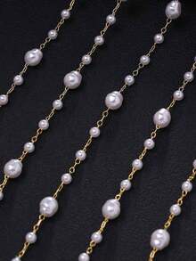 1pc New Stylish Rhinestone Decorated Grid Tassel Headband, Elegant Hairband Accessory For Women, Headpiece, Head Jewelry, Head Chain, Bride To Be, Party, Hair Accessories For Women - Vàng - Xem 5
