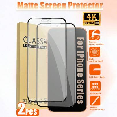 Bộ 2 miếng dán màn hình chống nhìn trộm mờ cho iPhone 17 Pro Max - Chống bám vân tay, dễ lắp đặt, chống vỡ, bảo vệ toàn màn hình, chất liệu PET, không phải kính, phù hợp với các dòng máy 17 Pro Max/17 Pro/17 Air/17E/16 Pro Max/16 Pro/16 Plus/16E/16/15/14/13/12/11, phụ kiện điện thoại, tương thích với ốp lưng, cần thiết cho việc bảo vệ riêng tư hàng ngày.