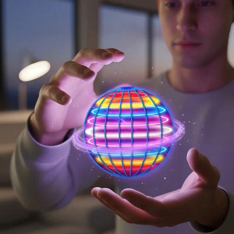 Flying Ball Globo cósmico LED de color controlado a mano para niños 360 °     Bola de suspensión giratoria adecuada para juguetes de interior y exterior - 3 PIEZAS - Ver 1