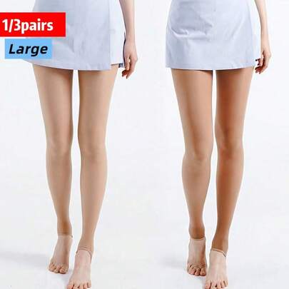 1双/3双装女士高尔夫防晒紧身裤，40D丝滑防滑踩脚裤，适合四季运动