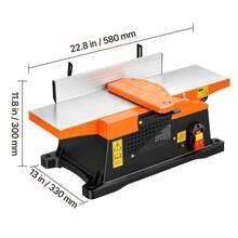 Spiral Benchtop Jointer, 6 In, 2 HP 12000 RPM Bench Top Wood Jointer, With 12-Blade Spiral Cutterhead, Up To 1/8 In Depth, Adjustable Fence, 6 X 23 In Cast Aluminum Table, For Woodworking DIY - 6 Inches, Spiral Blade - View 10