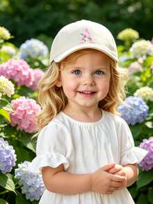 1 pieza Gorra de béisbol ajustable con flor y letra para niñas de 3-16 años, sombrero de sol con visera ajustable para deportes al aire libre, uso casual diario - Beis - Ver 4