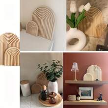 2 pezzi Decorazione ad arco arcobaleno in stile bohémien in legno - Adatto per soggiorno, camera da letto, cucina, caffè, decorazione moderna per la casa - Albicocca - Visualizzare 6