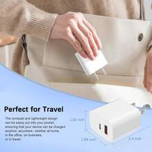 20W PD 美规插头墙式充电器适配器 + 200厘米 USB 转 Lightning 充电线，高速数据传输和快速充电，兼容 14 Pro Max/14 Pro/14 Plus/14/13/12/11/XS/XR/8/7/6 系列 - 美規A型插(110-127V) - 查看 4