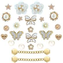 26pcs Set French Elegant Bowknot & Flower Decorative Buttons For DIY Sandals - Gold - View 7