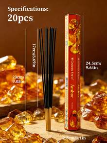 20/60支装，香薰棒，琥珀，艾草，香草，没药，桂花，芒果，柠檬，天然香料，采用天然成分制成，香味持久，是完美的礼物，适合斋月、招待客人、冥想、空气净化和其他场合。 - 琥珀線香 - 查看 5