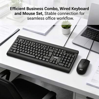 Acer OCC203 OAK930 OAK010 OAK960 Wired Keyboard And Mouse Combo, Business Office Keyboard And Mouse USB Wired Combo All-In-One PC