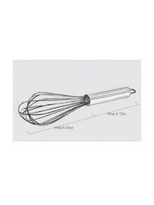 201 Stainless Steel Manual Whisk, 6-Wire Milk Frother Egg Beater, Baking Tool - Silver - View 3