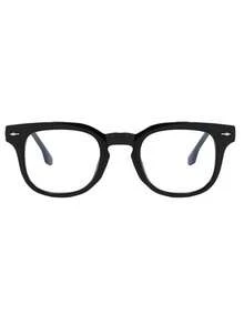 1 pièce Lunettes classiques de femme avec monture noire, couleur unie, décontractées pour un usage quotidien, les trajets, l'école. Modèle rétro polyvalent, convient pour l'informatique, la lecture, la rentrée scolaire. Confortables à porter. - Multicolore - Voir 3
