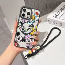This Disney Mickey Mouse Lanyard Phone Case Is Fully Covered In TPU Material, Features Strong Magnetic Closure, Is Shockproof And Lightweight, And Is Compatible With IPhone17/16/11/13/15/15 Plus/15 Pro/15 Pro Max/12/14 Pro Max/11 Pro Max/12 Pro/12 Pro Max/13. This Phone Case Is A Popular Birthday Gift Or Business Gift Choice; It Is Durable, Stain- And Fingerprint Resistant, And Suitable For Both Men And Women. The Set Also Includes A Mickey Mouse Phone Case And A Mickey Mouse Plush Bracelet, Making It A Perfect Gift For Friends And Family. This Stylish Phone Case Is Fun, Lightweight, And Durable. IPhone17 Pro Max Phone Case, Minnie Mouse Phone Case. - Blue - View 5