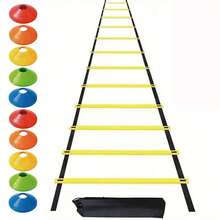 Set de conos y escalera de agilidad multifuncional, entrenamiento de agilidad y coordinación, equipo de obstáculos para marcar campos deportivos - Multicolor - Ver 1