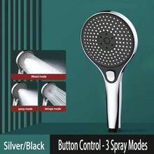 1 Vòi sen cầm tay áp lực cao 13cm, bảng điều khiển lớn, điều khiển một chạm với ba mức phun nước. Vòi sen cầm tay. Vòi sen áp lực cực cao dành cho phòng tắm gia đình. Bảng điều khiển phun nước cực lớn. Chuyển đổi một chạm giữa chế độ phun mưa, phun tia và phun hỗn hợp ba mức nước. Vòi sen cầm tay áp lực cao mạnh mẽ. Thiết bị tắm rửa gia đình. - Nhiều màu - Xem 3