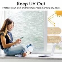 Window Privacy Film, Frosted Glass Film, Sun Blocking Static Cling For Bathroom & Office, Heat Control Anti Glare Removable, UV Rejection Non-Adhesive Covering For Home - 1PC - View 3