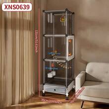 Multi-Layer Bird Cage With Rollers And Removable Tray, Suitable For Tiger Parrots/Cockatiel, Small Bird Cage With Side Door For Easy Cleaning - Assembly Type - View 3