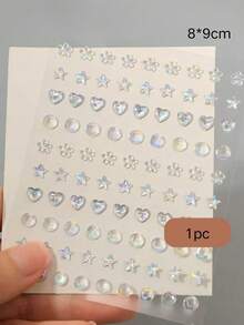1pc Fresh Daisy Rhinestone Face Sticker, Suitable For Youthful Eye Makeup, Cheek Makeup, Stage Performance, Photoshoot, Music Festival, Versatile Floral Decal,Concert Look,Face Gems - Multicolor - View 4