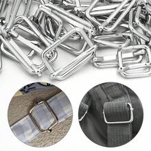 10 chiếc khóa trượt điều chỉnh được hình chữ Nhật, khóa lăn kim loại, phụ kiện tự làm ví, túi xách, dây đeo thắt lưng. - bạc - Xem 2