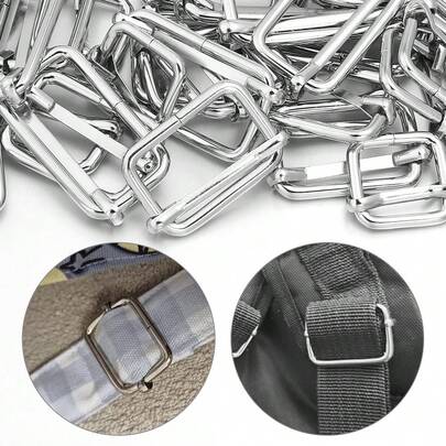 10 chiếc khóa trượt điều chỉnh được hình chữ Nhật, khóa lăn kim loại, phụ kiện tự làm ví, túi xách, dây đeo thắt lưng.
