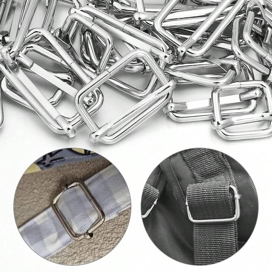 10 chiếc khóa trượt điều chỉnh được hình chữ Nhật, khóa lăn kim loại, phụ kiện tự làm ví, túi xách, dây đeo thắt lưng.