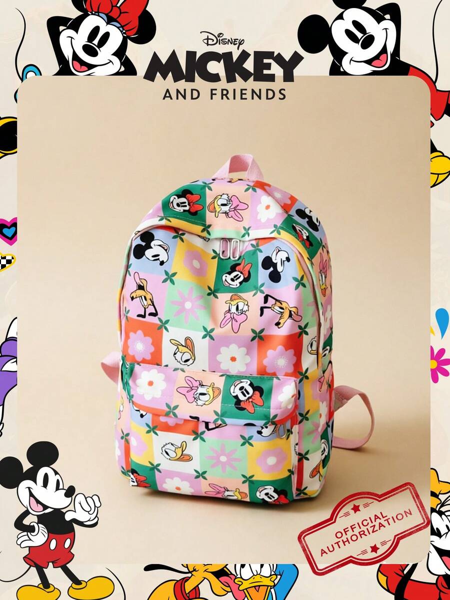 Disney 1個迪士尼授權米老鼠圖案後背包,大容量學生書包附筆電隔層,休閒後背包,運動後背包,卡通後背包,適合女孩、學生、青少年、畢業生日常使用、旅行、購物、上學 - 彩色 - 查看 1